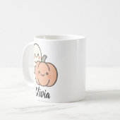 Cute Ghost Pumpkin Halloween Mug Personalized コーヒーマグカップ (正面左)