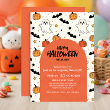 Cute Ghost & Pumpkin Halloween Party
