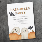 Cute Ghost Pumpkin Halloween Party  招待状