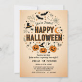 cute ghost & pumpkin halloween party Invitation 招待状 (正面)