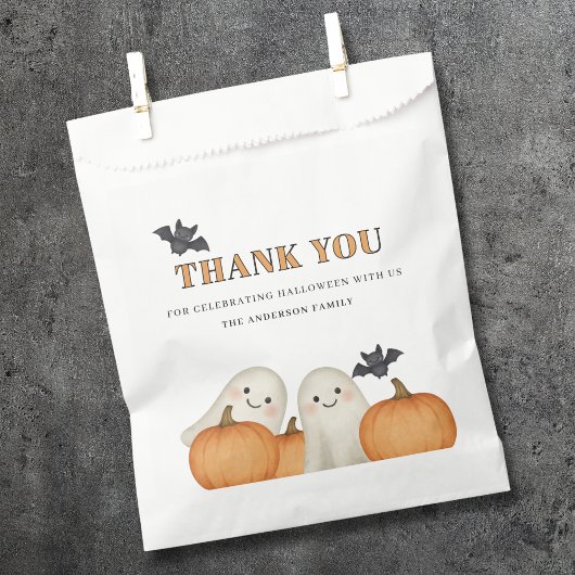 Cute Ghost Pumpkin Halloween Thank You  フェイバーバッグ