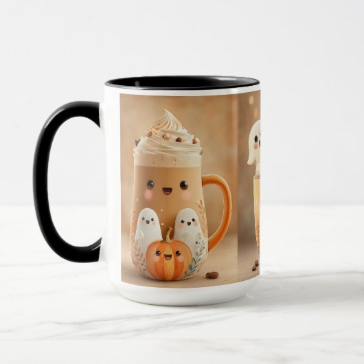 Cute Ghost Pumpkin Latte Mug マグカップ (左)