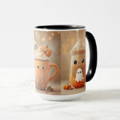 Cute Ghost Pumpkin Latte Mug マグカップ (正面右)