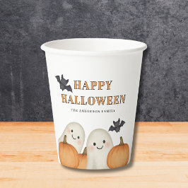 Cute Ghost Pumpkin Personalized Halloween Party  紙コップ