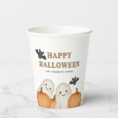 Cute Ghost Pumpkin Personalized Halloween Party  紙コップ (裏面)