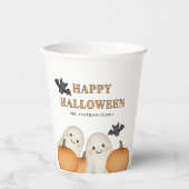 Cute Ghost Pumpkin Personalized Halloween Party  紙コップ (正面)