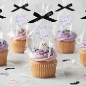 Cute Ghost Purple Halloween Baby Shower ラウンドシール