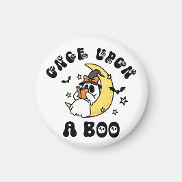 Cute Ghost Reading Once Upon a Boo マグネット