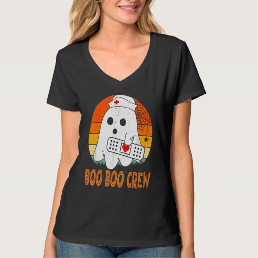 Cute Ghost RN Nurse Halloween Costume Shirts, Boo  Tシャツ (正面)