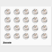 Cute Ghost Round Sticker – Halloween Bow & Bats ラウンドシール (シート)