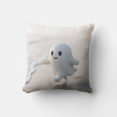Cute Ghost Running On a Beach クッション (正面)