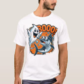 Cute Ghost Scaring Fish Funny Halloween Tシャツ (正面)