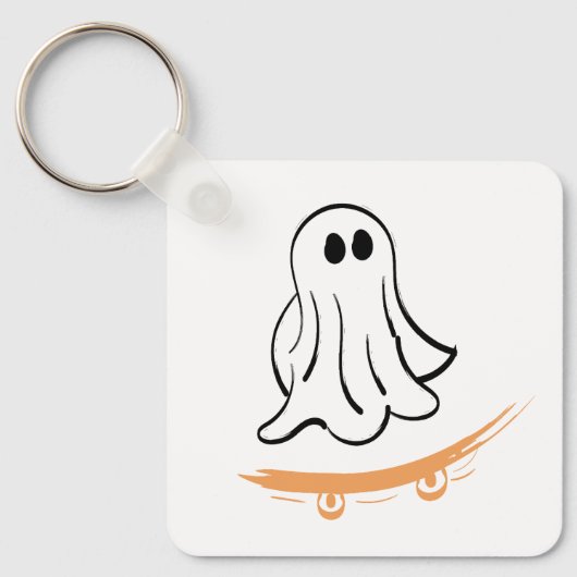 Cute ghost skatetboard キーホルダー (正面)