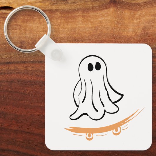 Cute ghost skatetboard キーホルダー (正面)