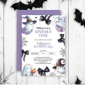 Cute ghost spooky Halloween 1 birthday Invitation 招待状