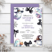 Cute ghost spooky Halloween 1 birthday Invitation 招待状