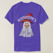 Cute Ghost Teacher Book Reading Booooks Top Hallow Tシャツ (デザイン正面)