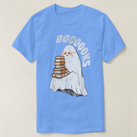 Cute Ghost Teacher Top Book Halloween Booooks Read Tシャツ (デザイン正面)