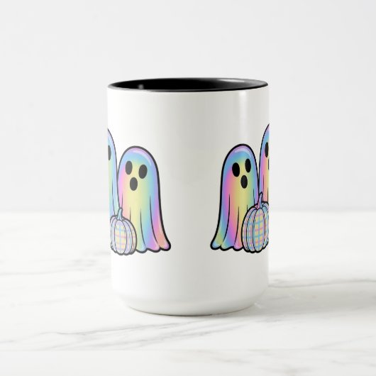 Cute Ghost Trio Halloween Coffee Mug – Adorable  マグカップ (中央)