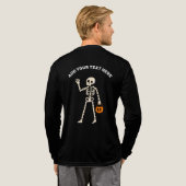 Cute Ghost Trio Happy Halloween Long Sleeve トライブレンドＴシャツ (背面全体)