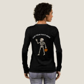 Cute Ghost Trio Happy Halloween Long Sleeve トライブレンドＴシャツ (背面全体)