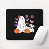 Cute Ghost Walking Dog Floral Pumpkin Pet Lover Ha マウスパッド (マウス)