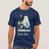 Cute Ghost Watering Magical Flowers T-shirt Tシャツ (正面)