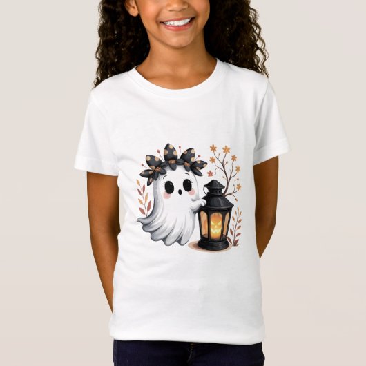 Cute Ghost Whimsical Halloween Kids T-Shirt Tシャツ (正面)