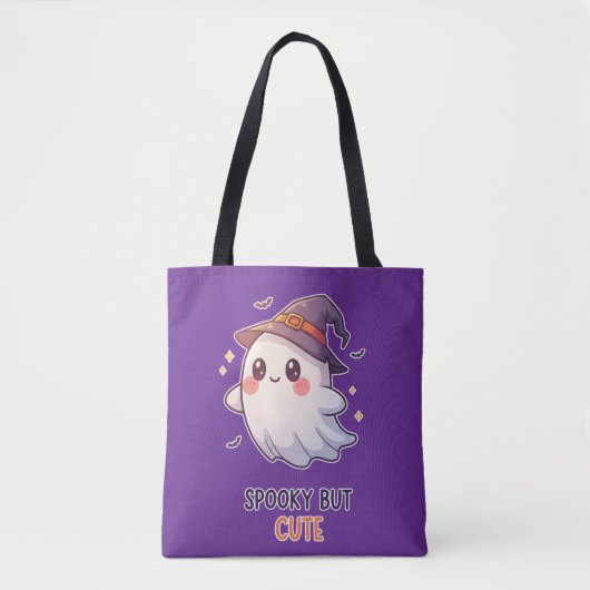 Cute Ghost Witch Halloween Spooky Cute トートバッグ (正面)