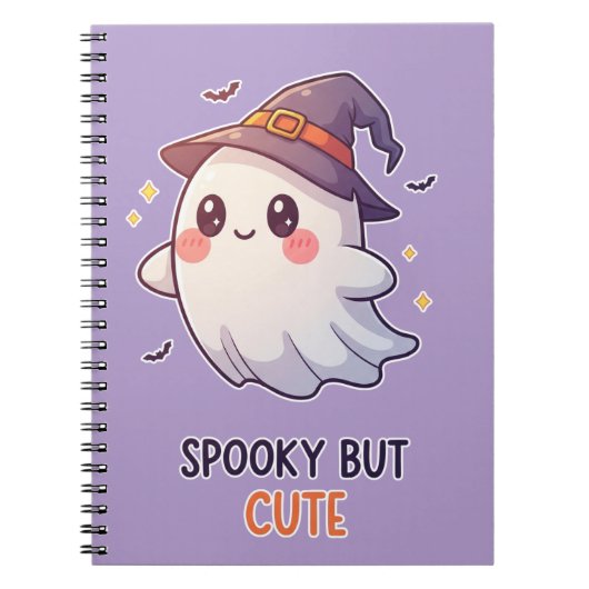 Cute Ghost Witch Halloween Spooky Cute ノートブック (正面)