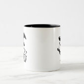 Cute Ghost Witch with Pumpkin & Broom | Two-Sided  ツートーンマグカップ (中央)