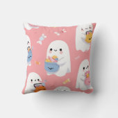 CUTE GHOST WITH CANDIES Throw Pillow クッション (裏面)