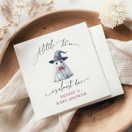 Cute Ghost with Pink Bow & Witch Hat  Baby Shower  スタンダードカクテルナプキン