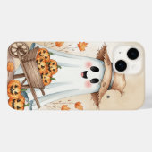 Cute Ghost with Pumpkins Phone Case - Adorable Hal Case-Mate iPhoneケース (裏面 (横))