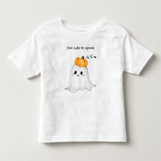 Cute Ghost with Too Cute to Spook トドラーTシャツ (正面)