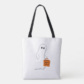 Cute Ghost with Treat Bag Personalized Bag トートバッグ (裏面)