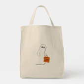 Cute Ghost with Treat Bag Personalized Bag トートバッグ (裏面)