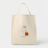 Cute Ghost with Treat Bag Personalized Bag トートバッグ (正面)