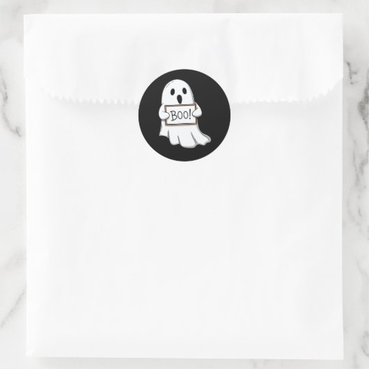 Cute Ghostly BOO Fun ラウンドシール (バッグ)