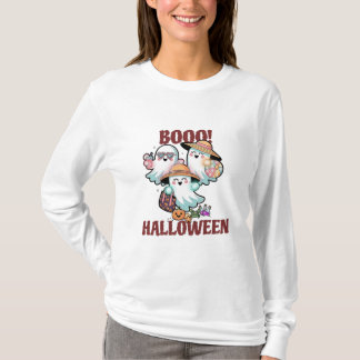 Cute Ghosts Boo Halloween T-Shirt Tシャツ
