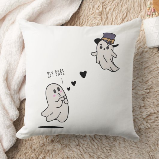 Cute ghosts couple talking クッション (ブランケット)