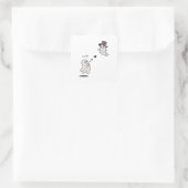 Cute ghosts couple talking スクエアシール (バッグ)