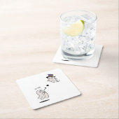 Cute ghosts couple talking スクエアペーパーコースター (インサイチュ)