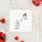 Cute ghosts couple talking スタンダードカクテルナプキン (インサイチュ)