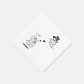 Cute ghosts couple talking スタンダードカクテルナプキン (角)