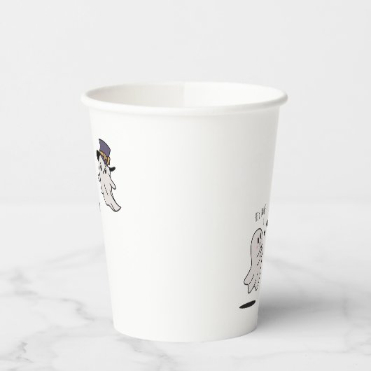 Cute ghosts couple talking 紙コップ (左)