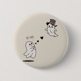 Cute ghosts couple talking 缶バッジ