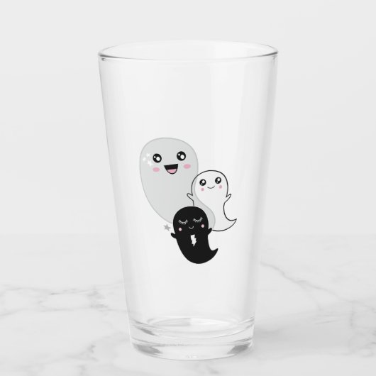 cute ghosts halloween kawaii タンブラーグラス (正面)