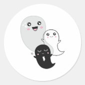 cute ghosts halloween kawaii ラウンドシール (正面)