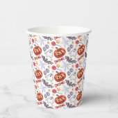 Cute ghosts Halloween watercolor patterns, 紙コップ (左)